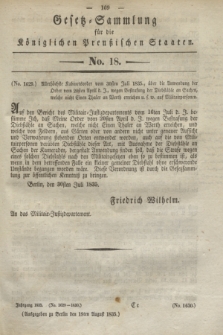 Gesetz-Sammlung für die Königlichen Preußischen Staaten. 1835, No. 18 (19 August)