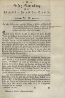 Gesetz-Sammlung für die Königlichen Preußischen Staaten. 1835, No. 20 (21 September)