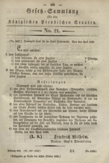 Gesetz-Sammlung für die Königlichen Preußischen Staaten. 1835, No. 21 (22 Oktober)
