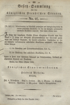 Gesetz-Sammlung für die Königlichen Preußischen Staaten. 1835, No. 27 (12 Dezember) + dod.