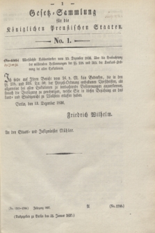 Gesetz-Sammlung für die Königlichen Preußischen Staaten. 1837, No. 1 (31 Januar)