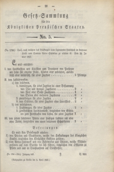 Gesetz-Sammlung für die Königlichen Preußischen Staaten. 1837, No. 5 (5 April)