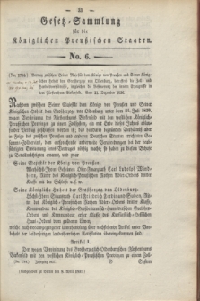 Gesetz-Sammlung für die Königlichen Preußischen Staaten. 1837, No. 6 (8 April)