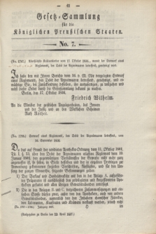 Gesetz-Sammlung für die Königlichen Preußischen Staaten. 1837, No. 7 (12 April)