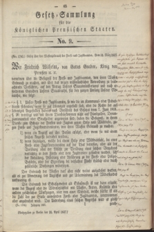 Gesetz-Sammlung für die Königlichen Preußischen Staaten. 1837, No. 9 (24 April) + wkładka