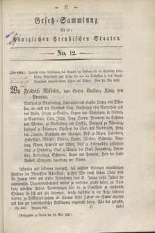 Gesetz-Sammlung für die Königlichen Preußischen Staaten. 1837, No. 12 (25 Mai)