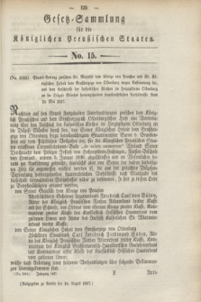 Gesetz-Sammlung für die Königlichen Preußischen Staaten. 1837, No. 15 (10 August)