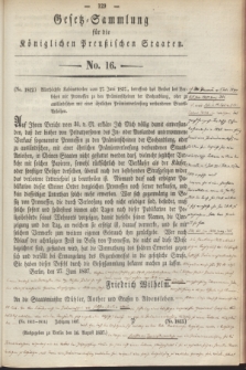 Gesetz-Sammlung für die Königlichen Preußischen Staaten. 1837, No. 16 (16 August)