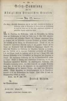 Gesetz-Sammlung für die Königlichen Preußischen Staaten. 1837, No. 17 (9 September)