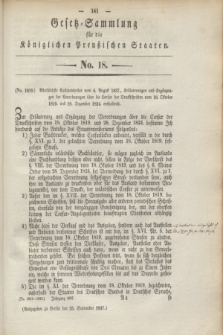 Gesetz-Sammlung für die Königlichen Preußischen Staaten. 1837, No. 18 (25 September)