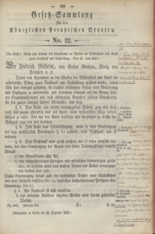 Gesetz-Sammlung für die Königlichen Preußischen Staaten. 1837, No. 22 (18 Dezember) + wkładka