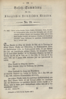 Gesetz-Sammlung für die Königlichen Preußischen Staaten. 1837, No. 23 (23 Dezember)