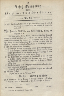 Gesetz-Sammlung für die Königlichen Preußischen Staaten. 1837, No. 24 (30 Dezember)