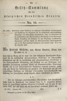 Gesetz-Sammlung für die Königlichen Preußischen Staaten. 1838, No.10 (13 März)