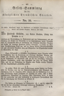Gesetz-Sammlung für die Königlichen Preußischen Staaten. 1838, No. 26 (14 August)
