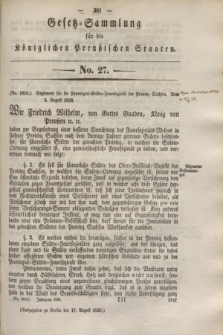 Gesetz-Sammlung für die Königlichen Preußischen Staaten. 1838, No. 27 (17 August)