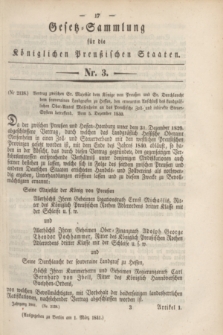 Gesetz-Sammlung für die Königlichen Preußischen Staaten. 1841, Nr. 3 (1 März)