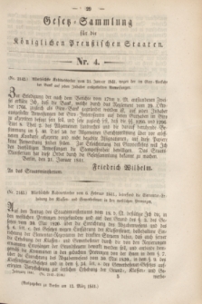 Gesetz-Sammlung für die Königlichen Preußischen Staaten. 1841, Nr. 4 (13 März)