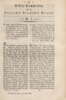 Gesetz-Sammlung für die Königlichen Preußischen Staaten. 1841, Nr. 7 (15 Mai)