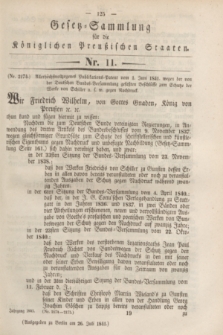 Gesetz-Sammlung für die Königlichen Preußischen Staaten. 1841, Nr. 11 (26 Juli)