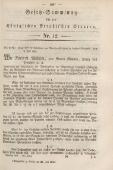 Gesetz-Sammlung für die Königlichen Preußischen Staaten. 1841, Nr. 12 (29 Juli)