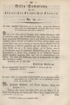 Gesetz-Sammlung für die Königlichen Preußischen Staaten. 1841, Nr. 16 (2 September)
