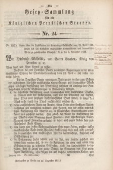 Gesetz-Sammlung für die Königlichen Preußischen Staaten. 1841, Nr. 24 (27 Dezember)