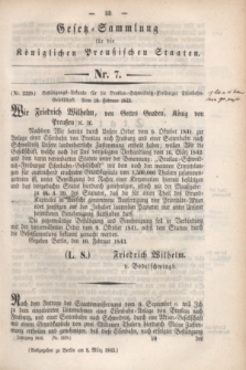 Gesetz-Sammlung für die Königlichen Preußischen Staaten. 1843, Nr. 7 (8 März)