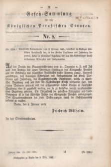 Gesetz-Sammlung für die Königlichen Preußischen Staaten. 1843, Nr. 8 (9 März)