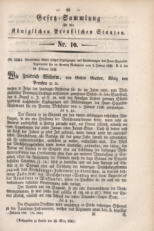 Gesetz-Sammlung für die Königlichen Preußischen Staaten. 1843, Nr. 10 (20 März)