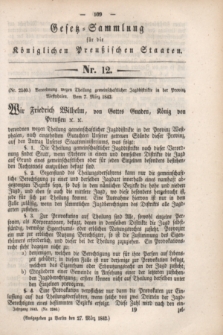 Gesetz-Sammlung für die Königlichen Preußischen Staaten. 1843, Nr. 12 (27 März)