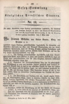 Gesetz-Sammlung für die Königlichen Preußischen Staaten. 1843, Nr. 13 (27 März)