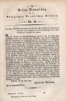 Gesetz-Sammlung für die Königlichen Preußischen Staaten. 1843, Nr. 19 (8 Juni)