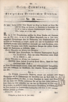 Gesetz-Sammlung für die Königlichen Preußischen Staaten. 1843, Nr. 20 (13 Juni)