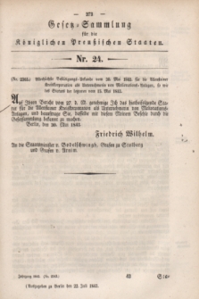 Gesetz-Sammlung für die Königlichen Preußischen Staaten. 1843, Nr. 24 (22 Juli)