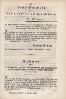 Gesetz-Sammlung für die Königlichen Preußischen Staaten. 1843, Nr. 27 (8 September) + dod.