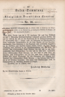Gesetz-Sammlung für die Königlichen Preußischen Staaten. 1843, Nr. 30 (23 November)