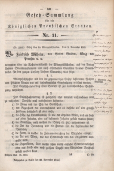 Gesetz-Sammlung für die Königlichen Preußischen Staaten. 1843, Nr. 31 (29 November)