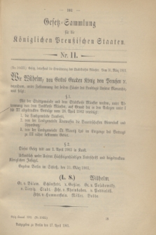 Gesetz-Sammlung für die Königlichen Preußischen Staaten. 1903, Nr. 11 (17 April)