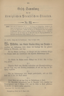Gesetz-Sammlung für die Königlichen Preußischen Staaten. 1903, Nr. 12 (24 April)