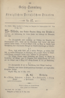 Gesetz-Sammlung für die Königlichen Preußischen Staaten. 1903, Nr. 17 (30 Mai)