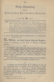 Gesetz-Sammlung für die Königlichen Preußischen Staaten. 1903, Nr. 20 (22 Juni)