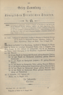 Gesetz-Sammlung für die Königlichen Preußischen Staaten. 1903, Nr. 25 (31 August)