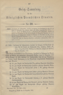 Gesetz-Sammlung für die Königlichen Preußischen Staaten. 1903, Nr. 30 (14 December)