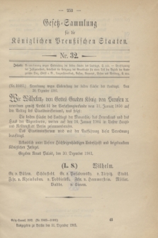 Gesetz-Sammlung für die Königlichen Preußischen Staaten. 1903, Nr. 32 (31 Dezember)