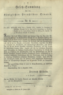 Gesetz-Sammlung für die Königlichen Preußischen Staaten. 1855, Nr. 2 (30 Januar)
