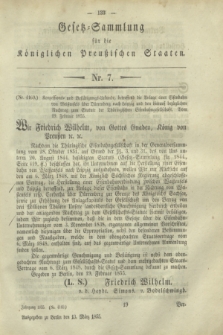 Gesetz-Sammlung für die Königlichen Preußischen Staaten. 1855, Nr. 7 (13 März)