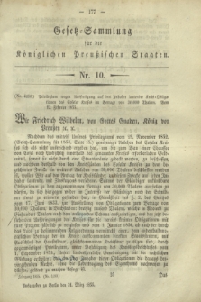 Gesetz-Sammlung für die Königlichen Preußischen Staaten. 1855, Nr. 10 (31 März)