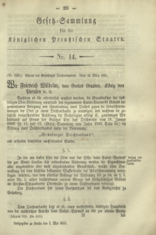 Gesetz-Sammlung für die Königlichen Preußischen Staaten. 1855, Nr. 14 (5 Mai)
