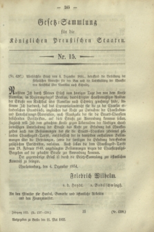 Gesetz-Sammlung für die Königlichen Preußischen Staaten. 1855, Nr. 15 (11 Mai)